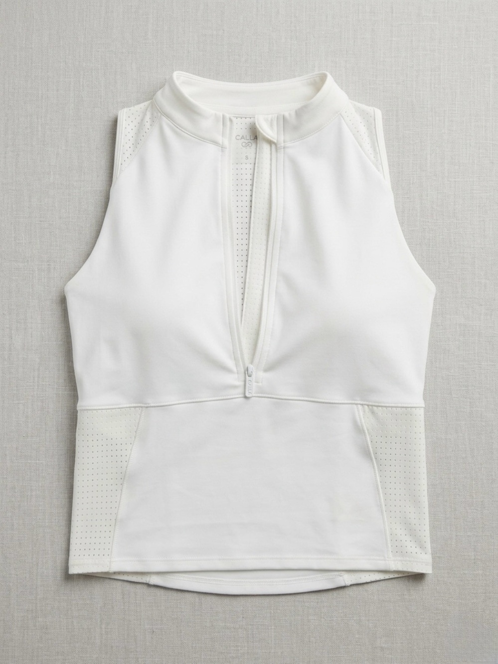 CALIA Women’s White Performance Zip-Front Tank